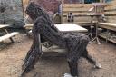 A life-size gorilla sculpture made from roofing battens and ivy made by one of the students