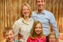 New Wycliffe headteacher Christian San Jose with wife Rosie and three children