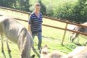 Dawn Cockell of the Nailsworth Donkey Sanctuary with Mags and her foal Milly