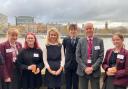 Stroud High School pupils with MP Siobhan Baillie and assistant headteacher for Technology & Digital Strategy Mr Watts as they visit the House of