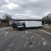 Overturned trailer causes delays on M5 near Stroud