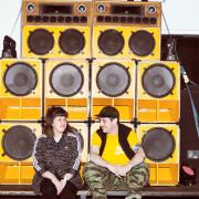 Dub From Above founders Beth and Tom with the the Acid Patch Sound System at Dub in the Valley. Photography by Jacob Clayton