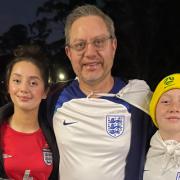 Ashley Davies with his sixteen year old daughter Francesca on the left and his 12-year-old son Dominic