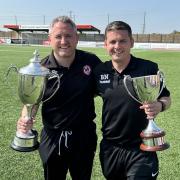 Chalford FC manager Ben Powell (left) and assistant manager Ben Newman (right) will step down from their positions at Chalford at the end of the season