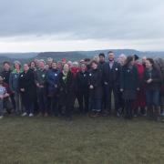 Some of the Green Party candidates at Coaley Peak on Saturday before going canvassing and delivering leaflets