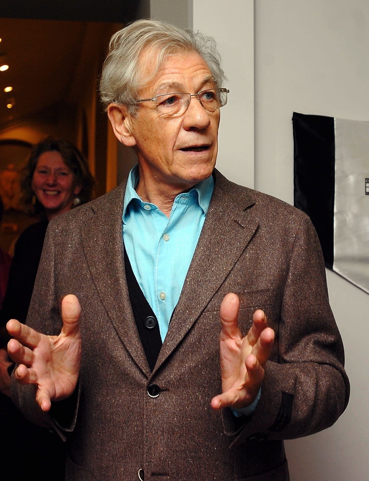 Sir Ian McKellen during his speech at the Cotswold Playhouse in Stroud where he opened new extension in 2009