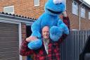 Ronnie Goodberry, who has organised several appeals for Ukraine, and a giant Cookie Monster he purchased for a child he met at a support hub on the Ukrainian border