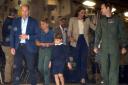 Wet Wet Wet : The Prince and Princess of Wales and children George,Charlotte and Louis at a rain soaked Royal International Air Tattoo at RAF Fairford in Gloucestershire on Friday 14th July 2023.(PIC PAUL NICHOLLS) TEL 07718 152168