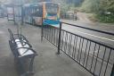 Benches have been installed at Merrywalks, Stroud, outside the bus stops
