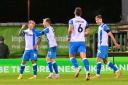 Action from Forest Green Rovers' 2-0 defeat to Barrow on Tuesday night