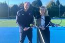 Stroud MP Siobhan Baillie with James Deem from the Lawn Tennis Association