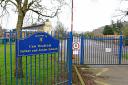 The entrance to the Cam Woodfield schools site