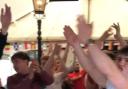 Football fans at the Queen Vic