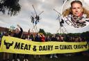 Animal Rebellion protestors gather outside OSI Food Solutions in Scunthorpe to urge McDonald's to make it's menu meat and dairy-free.