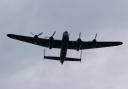 The Avro Lancaster bomber in flight over Rodborough Common. Photo by Chris King