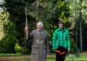 King Charles celebrating the planting with Caitlin Pether, student arborist