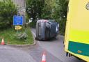 Dramatic image from crash on Saturday in Stroud. Image: Simon Pizzey