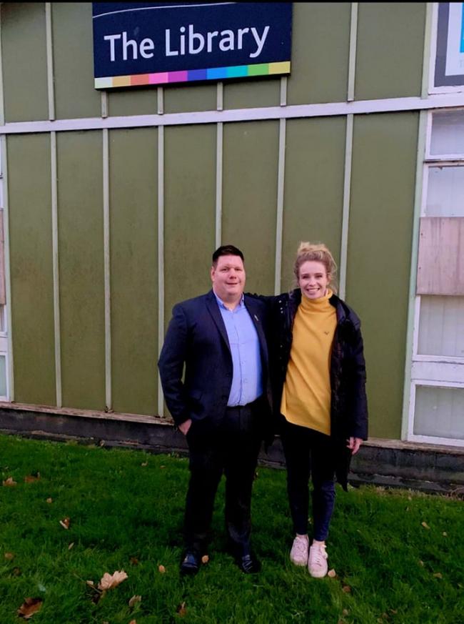 Library back to community use in Stonehouse. Councillor Nick Housden and Siobhan Baillie MP