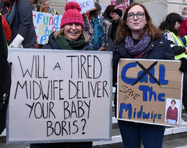 Pictured: People taking part in a 'March with Midwives' in Stroud to highlight the crisis in maternity services on Sunday November 21, 2021. Photo by Simon Pizzey