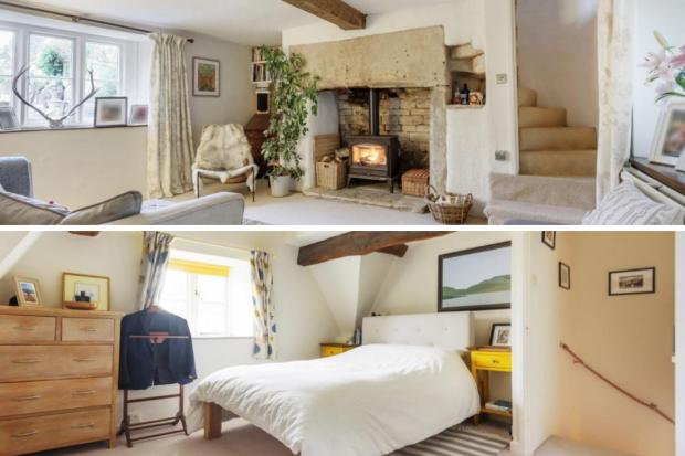 Stroud News and Journal: Living space and one of the bedrooms (Rightmove/Canva)