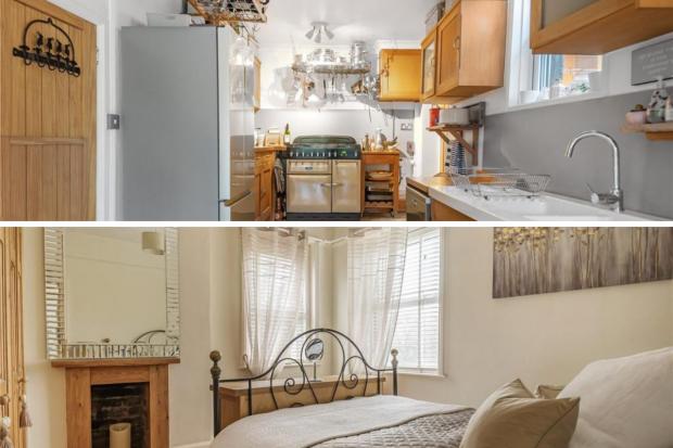 Stroud News and Journal: Kitchen and one of the bedrooms (Rightmove/Canva)