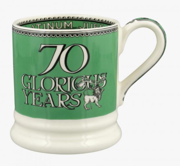 Stroud News and Journal: Queen's Platinum Jubilee 70 Glorious Years 1/2 Pint Mug (Emma Bridgewater