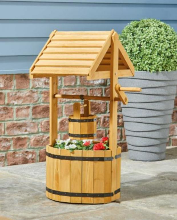 Stroud News and Journal: Natural Wooden Wishing Well Planter (Aldi)