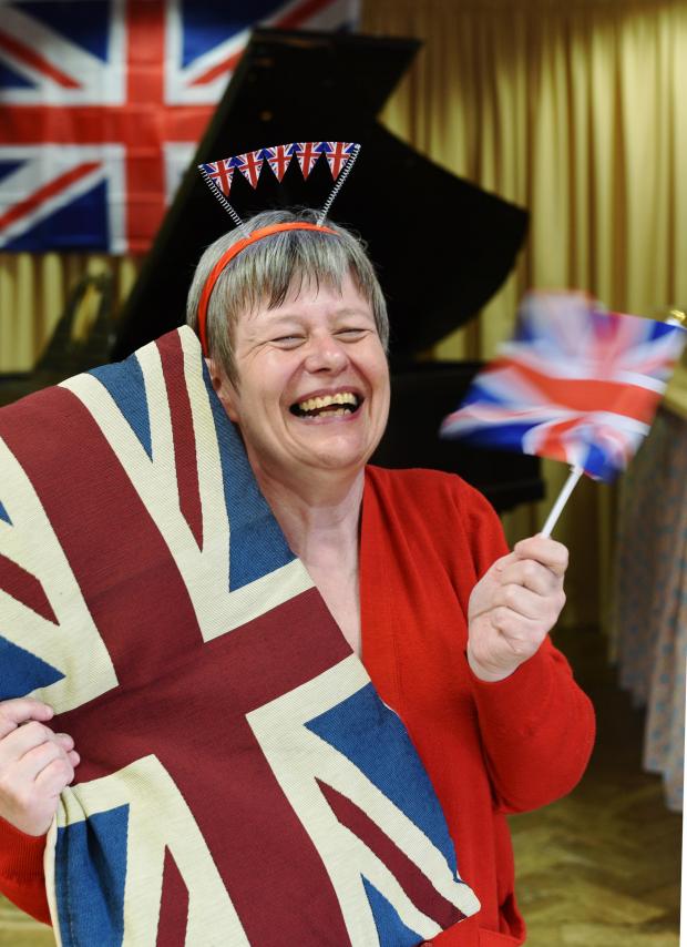 Stroud News and Journal: Jenny Whiting celebrates at the Stonehouse Community Association Jubilee Party. Photo: Simon Pizzey