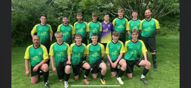 Stroud News and Journal: Cashes Green FC team at the start of last season before a Gloster Cup match
