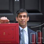 Chancellor of the Exchequer Rishi Sunak holds his ministerial 'Red Box' outside 11 Downing Street