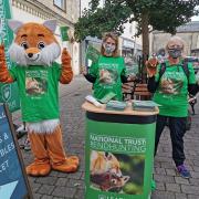 League Against Cruel Sports ‘fox’ and campaigners in Cirencester