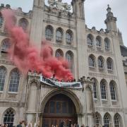 Extinction Rebellion protest at the Guildhall Art Gallery in London. Photo credit: Talia Woodin/Extinction Rebellion