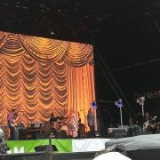 Robert Plant and Alison Krauss on the Pyramid stage at Glastonbury