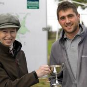 Princess Anne presenting Alistair Bidmead with his trophy in 2012
