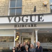 Vogue Haircare staff with Louise Price (middle)