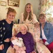 Phyllis holding her new great great granddaughter Lyla, Phyllis's daughter Valerie, granddaughter Pippa and great granddaughter Maya. 