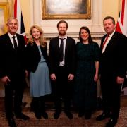 Owners of Easington Farm Shop Hannah Clarke and Ed Spencer at Downing Street with MP Siobhan Baillie and environment secretary Steve Barclay (far left) and minister of state for food, farming and fisheries Mark Spencer MP (far right)
