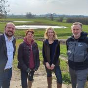 Siobhan Baillie MP with Anna Tarbet, Andrew McLaughlin from Gloucestershire Wildlife Trust and Conservative chairman Richard Holden