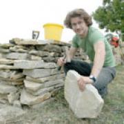 SNJ reporter James Davis tries his hand at dry-stone walling. smw1439H06