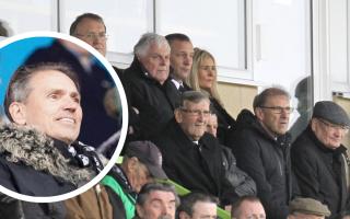Forest Green owner Dale Vince, inset, had threatened to make United directors, main photo, wear 