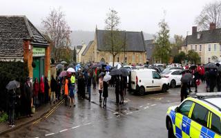 Remembrance Day gathering by the War Memorial in Wotton-under-Edge. Photo by Jeff Walshe
