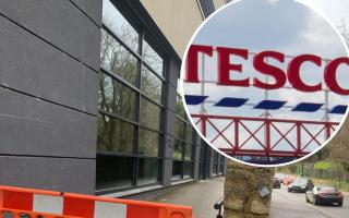 Work is underway at the new Tesco Express - which is due to open in the old Halfords unit