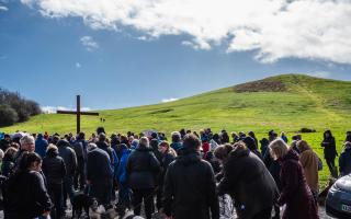 Photos as Easter cross erected at Cam Peak